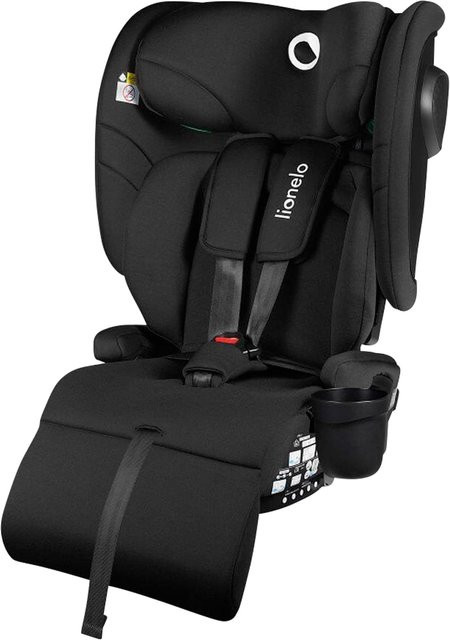 Lionelo Kindersitz NELLY i-Size Autofahrersitz in Schwarz mit Isofix, faltbar und mit Getränkehalter, vorwärtsgerichtet für 100 bis 150 cm Körpergröße - Bild 1