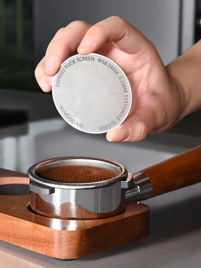 KACACAO Espresso Puck Screen Set mit magnetischem Entferner aus Edelstahl in Silber, Durchmesser: 51 mm, 54 mm und 58 mm, Barista-Zubehör für DeLonghi und Breville - Bild 6
