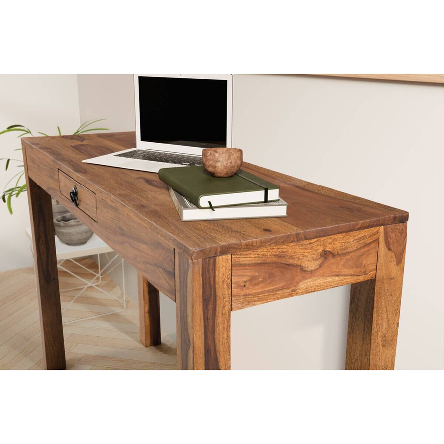 Wohnling Schreibtisch aus Sheesham Massivholz in Braun, B/H/T: 118 x 76 x 40 cm - Bild 2