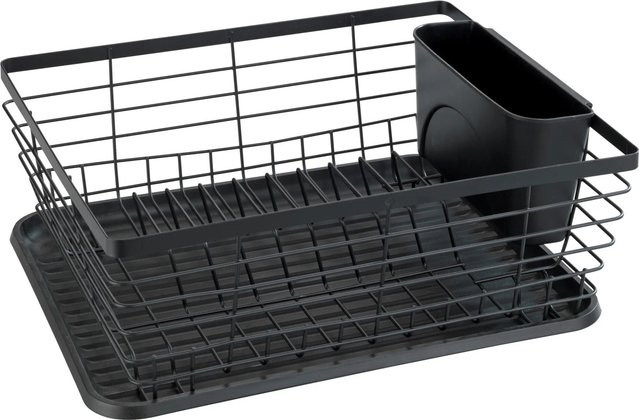 Wenko Geschirrabtropfer aus Metall in Schwarz, Breite: 30,3 cm, Tiefe: 15,0 cm - Bild 1