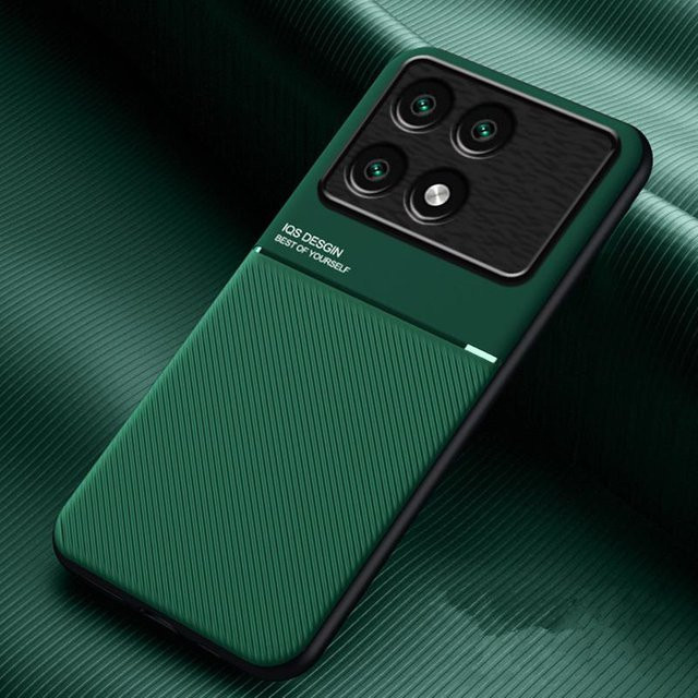 Xiaomi Leder Magnetische Handyhülle mit NFC für Poco F6 Pro F5 F4 F3 M5S M4 M3 M4 Pro 4G X6 X5 Pro X4 GT X3 NFC in Schwarz mit matter Textur - Bild 1