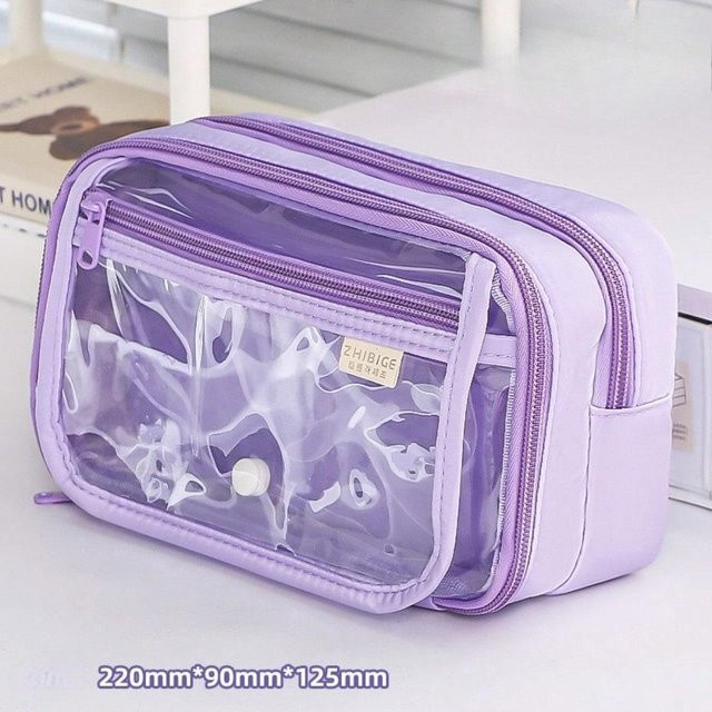 Transparente Federtasche Nische von MTMA in Purple mit Reißverschluss - Bild 1