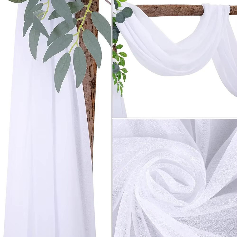 20er Set Chiffon-Stuhlschärpen von YT Daily Necessities in Braun zur Dekoration für Hochzeiten, Partys und Bankette, Breite: 17 cm, Länge: 250 cm - Bild 1