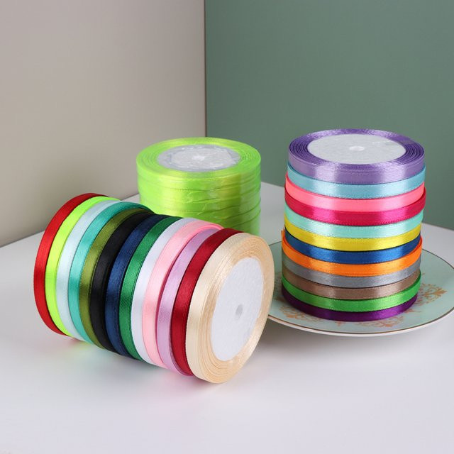 Wusmart Satinband 6mm in verschiedenen Farben für Geschenkverpackungen zu Weihnachten und Halloween - Bild 1