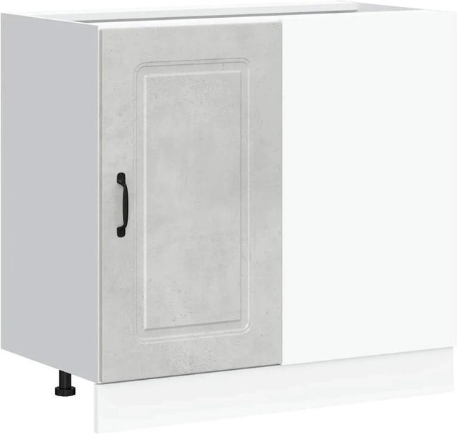 vidaXL Küchenunterschrank Kalmar in Betongrau aus Holzwerkstoff mit Scharniertüren, B/T/H: 46,0 x 81,5 x 86,0 cm - Bild 1