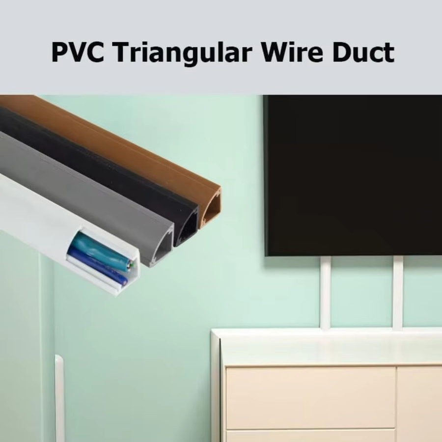 V-förmiger Kabelkanal aus PVC in Weiß, 50 cm Kabelabdeckung für TV-Kabel und Kabelmanagement-System - Bild 4