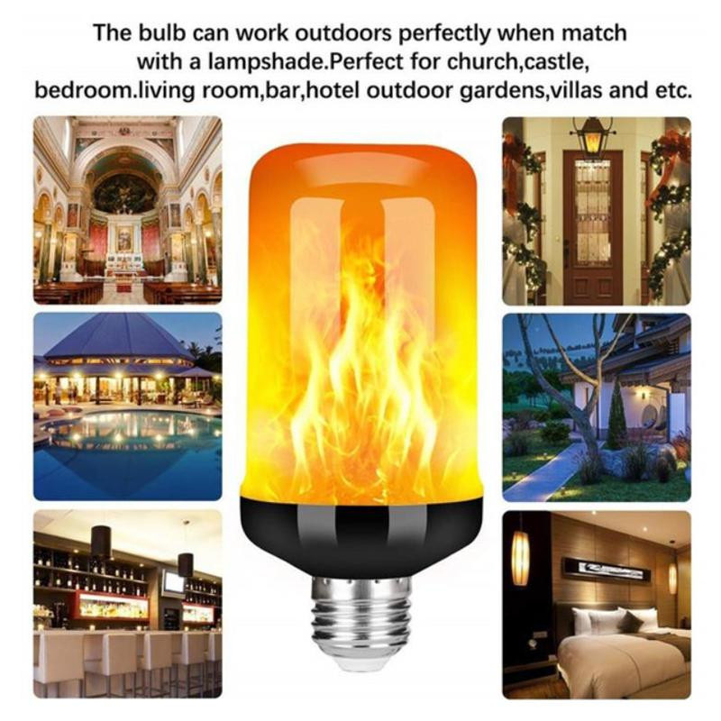 LED Flammeneffekt Glühbirne E27 mit simuliertem Feuer-Flimmern in Gelb und Warmweiß - Bild 2