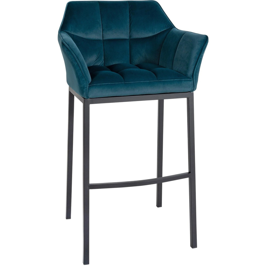 DELUKE Barhocker GIBEL mit Lehne aus Samt in Grün und Schwarz, B/T/H: 64 x 48 x 110 cm - Bild 2