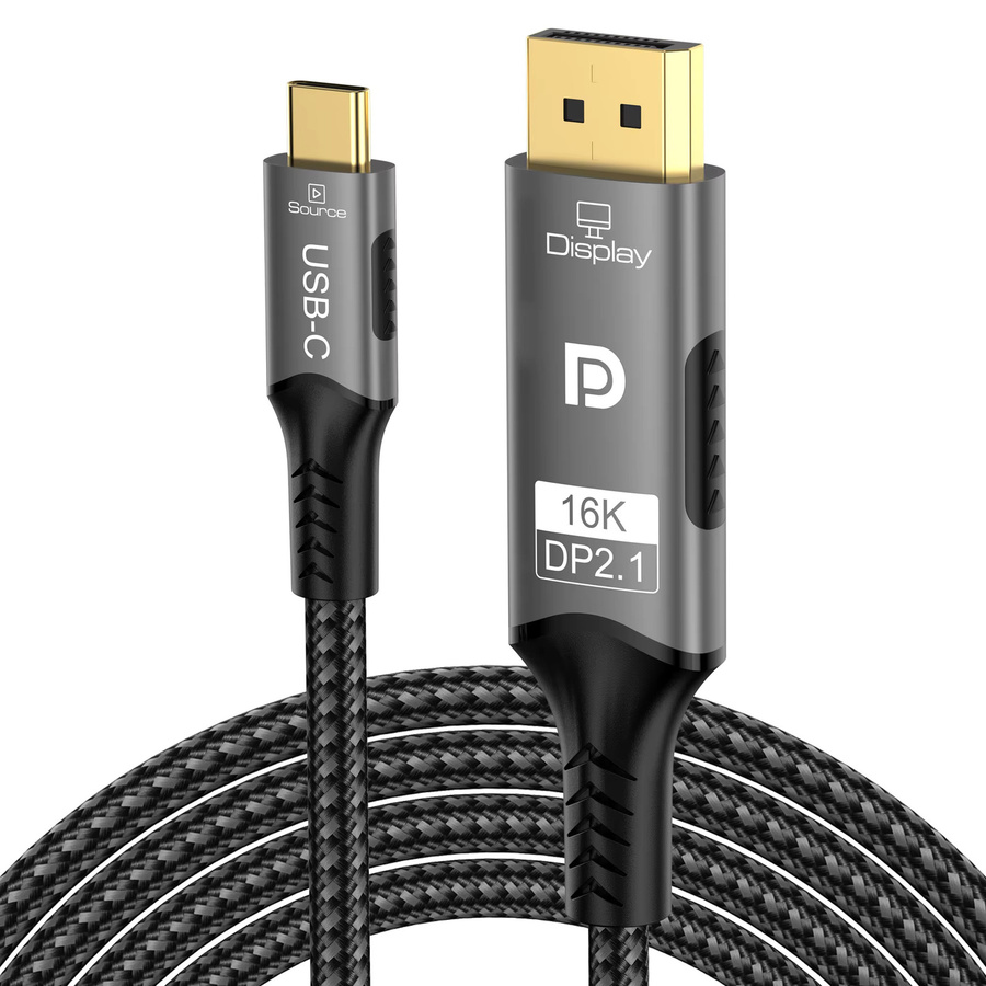 FDBOY USB-C auf DisplayPort 2.1 Kabel für 16K@60Hz und 80Gbps DSC mit Einwegübertragung für MacBook Pro und Air Laptop - Bild 2