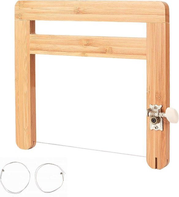 Verstellbarer Seifenschneider aus Bambus mit 2 Antihaft-Drahtschneidern in Beige - Bild 1