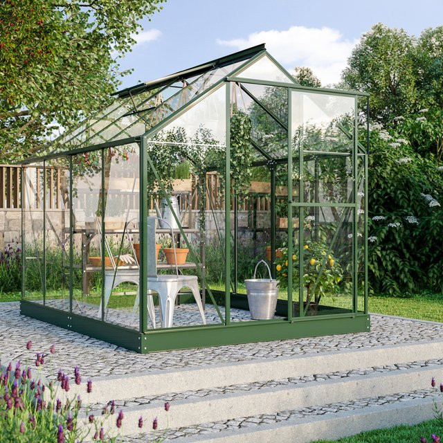 Vitavia Gewächshaus Triton 5000 in Smaragdgrün mit Stahlfundamentrahmen und Einscheiben-Sicherheitsglas, 5,0 m² - Bild 1