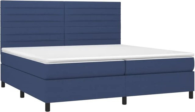 vidaXL Boxspringbett Hybrid mit Matratze und LED-Beleuchtung in Blau, B/T/H: 200 x 200 x 128 cm - Bild 1