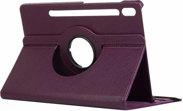 Samsung Galaxy Tab S10 FE Plus Hülle mit 360 Grad drehbarer Ständerfunktion aus PU-Leder in Violett - Bild 1
