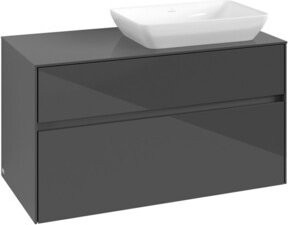V&B Waschtischunterschrank Collaro in Glossy Grey mit Waschbeckenanschluss rechts, B/T/H: 100 x 54,8 x 50 cm - Bild 1