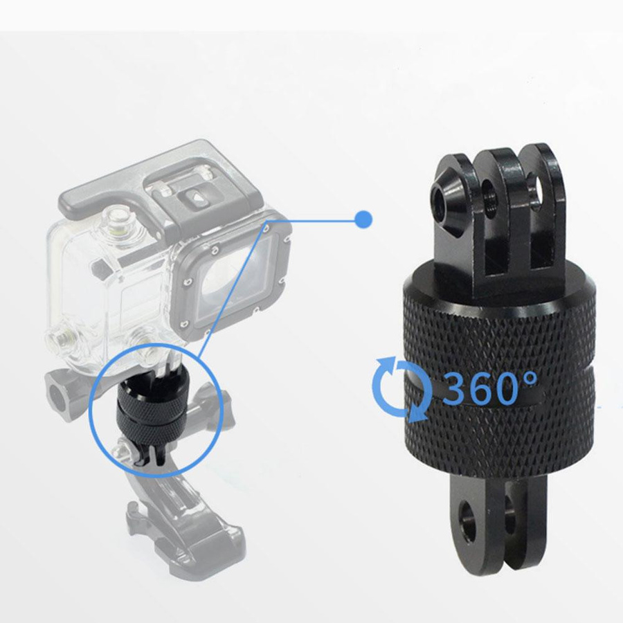 Andoer 360 Grad drehbarer Schwenkarm-Halterungsadapter aus Aluminium in Schwarz für Hero 6/5/4/7 - Bild 4