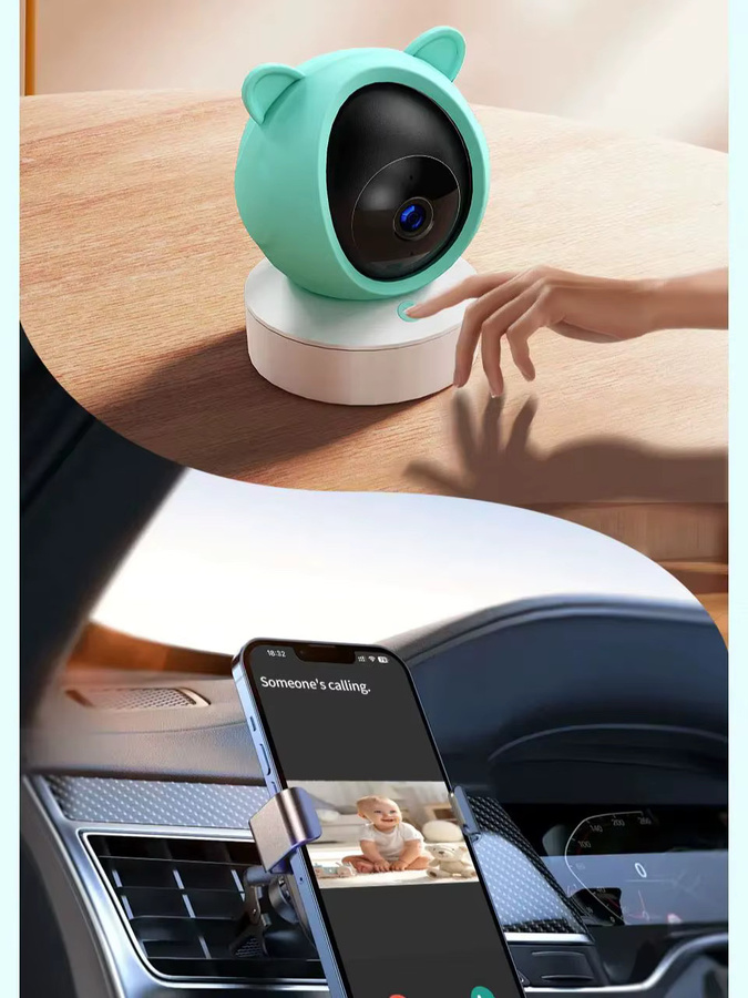 DANMINI 5 Zoll Tuya Babyphone mit 2K High Definition WiFi und App-Steuerung sowie drehbarer Gimbal-Kamera - Bild 7
