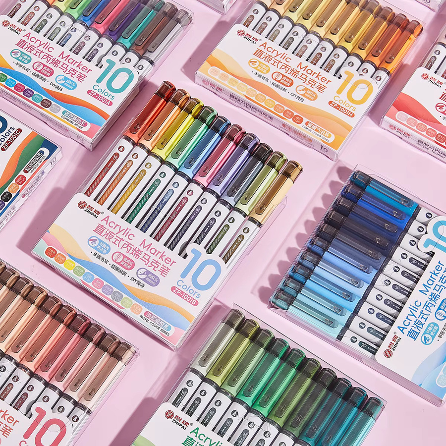 kissbuty Acryl Marker Set mit 10 bunten Stiften für Kunst, Graffiti und DIY-Projekte auf Stein, Glas oder Schuhen - Bild 3