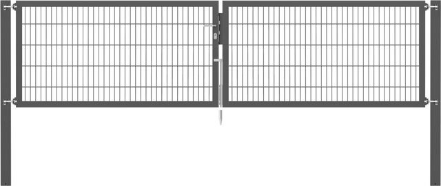 Doppeltor Flexo Plus in Anthrazit mit Pfosten, Breite: 400 cm, Höhe: 100 cm, Pfosten B/T/H: 100 x 100 cm - Bild 1