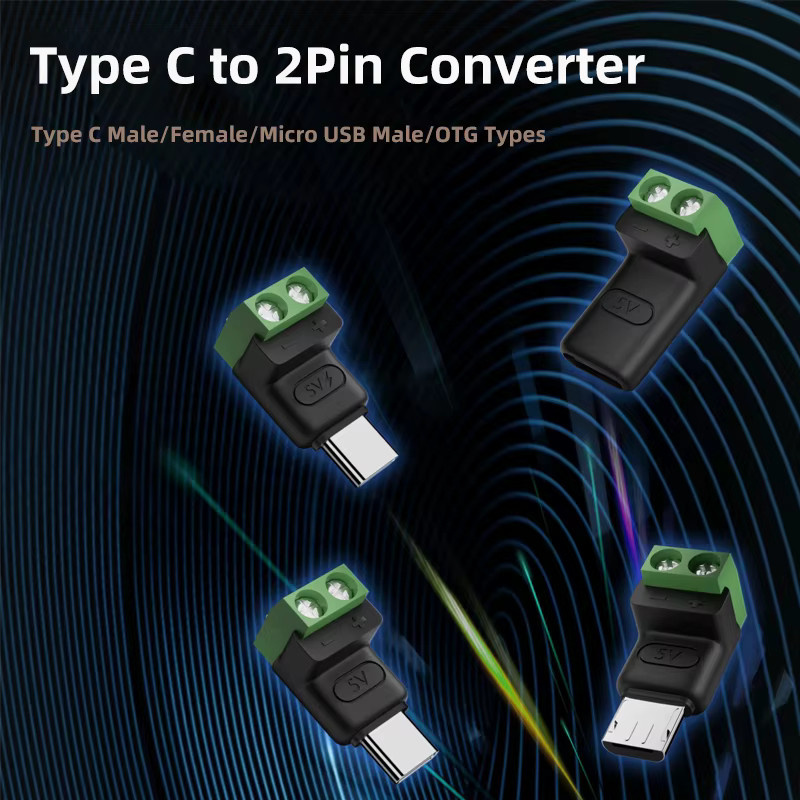 Geris Power USB-C auf 2 Pin Netzstecker Adapter DC 5V OTG Konverter für Telefon, Laptop und Computer - Bild 5