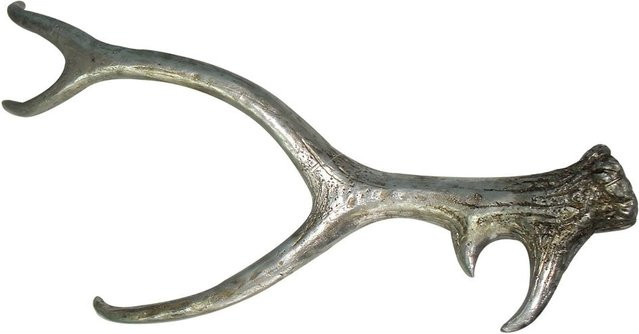 LEX Deko Hirschgeweih Tisch- und Wanddekoration in Silber, H x B x T: 67 x 27 x 10 cm - Bild 1