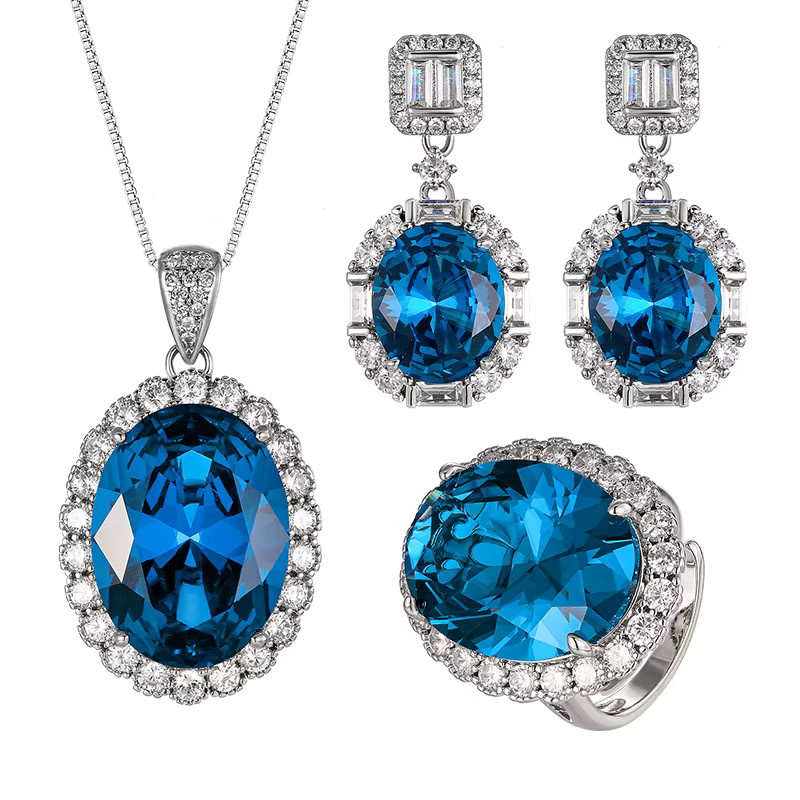 LJDZSW Schmuck-Set, Silber, Zirkonia, Damen - Bild 3
