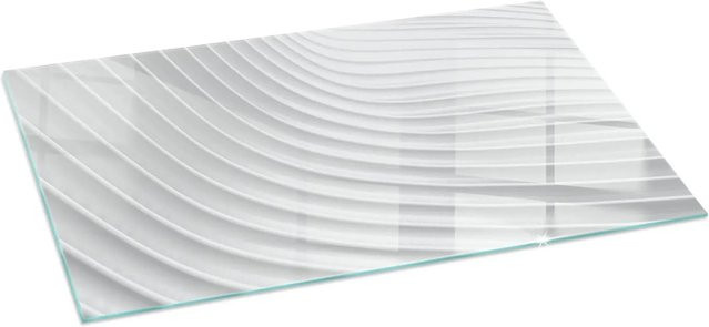 Tulup Glasplatte für Kaminöfen mit Wellenmuster in Weiß, B/H: 140 x 70 cm - Bild 1