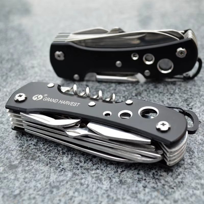 LISM 11 in 1 Multifunktions-Klappmesser in Schwarz für Outdoor, Camping und EDC - Bild 4