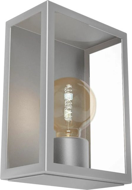 Eglo Außenwandleuchte Alamonte in Edelstahl und Glas mit E27 Fassung, Silber - Bild 1