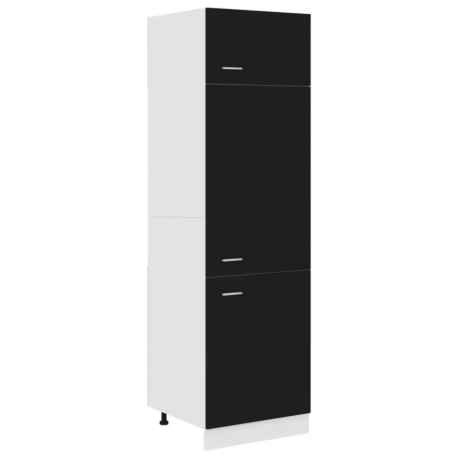 vidaXL Kühlumbauschrank Schwarz B/T/H: 60 x 57 x 207 cm aus Holzwerkstoff - Bild 2