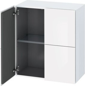 Duravit L-Cube Halbhochschrank mit 2 Türen, Weiß Supermatt, B/T/H: 70 x 36,3 x 80 cm - Bild 1