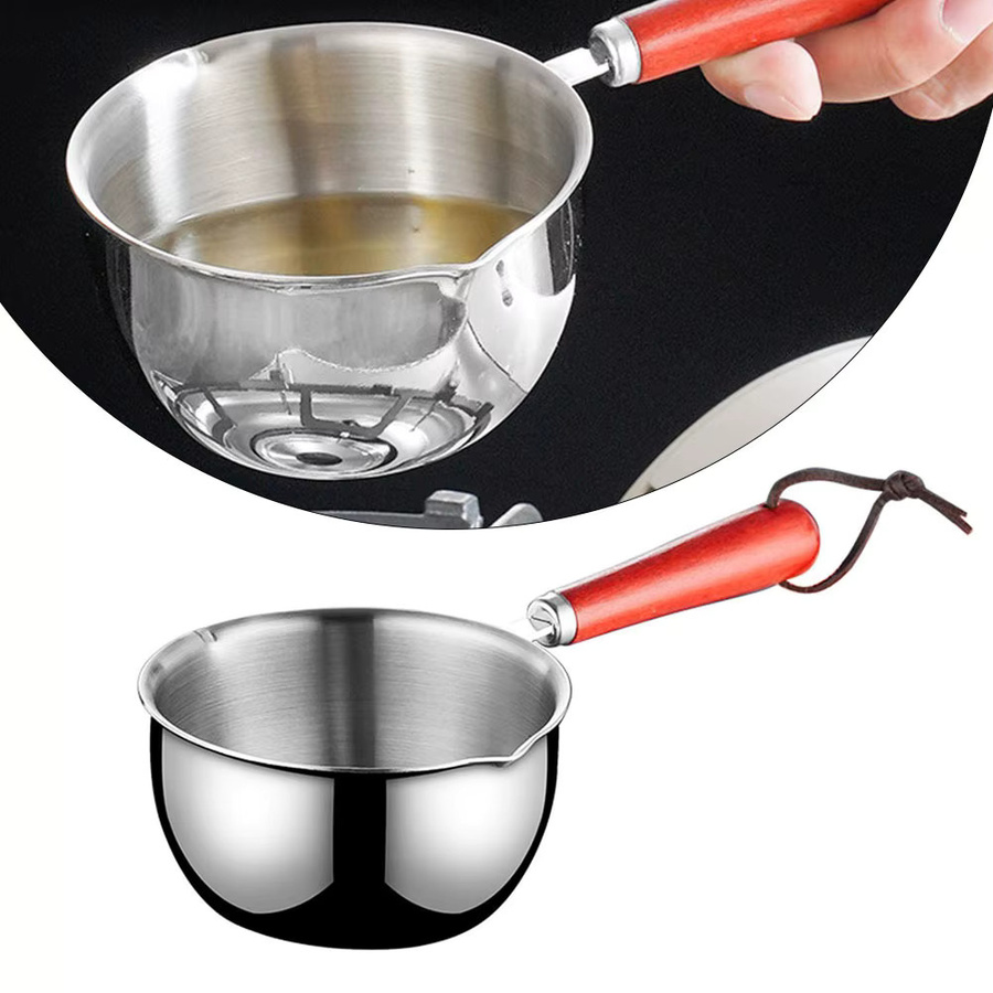 LEENKEA Edelstahl Milchtopf zum Schmelzen von Butter und Öl, Silber, 150 ml / 300 ml / 500 ml - Bild 4