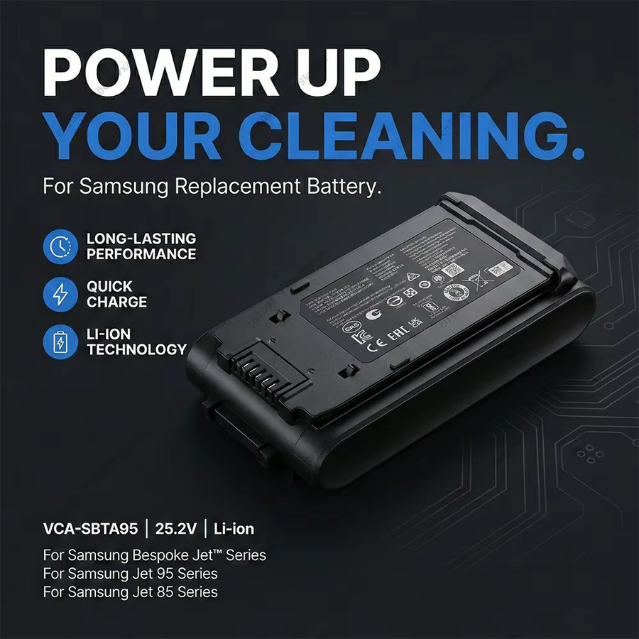 Samsung Ersatzakku für Jet 95 Jet 85 VS20A95823W mit BMS, 25,2V, 5000mAh, Schwarz - Bild 2