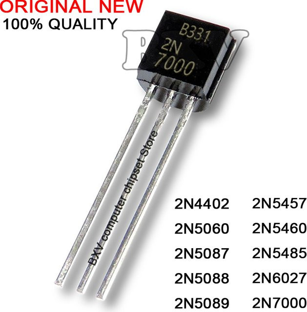 10er Set BXV Transistoren in Schwarz, verschiedene Typen wie 2N4402, 2N5060, 2N5087, 2N5088, 2N5089, 2N5457, 2N5460, 2N5485, 2N6027, 2N7000 im TO-92 Gehäuse - Bild 1