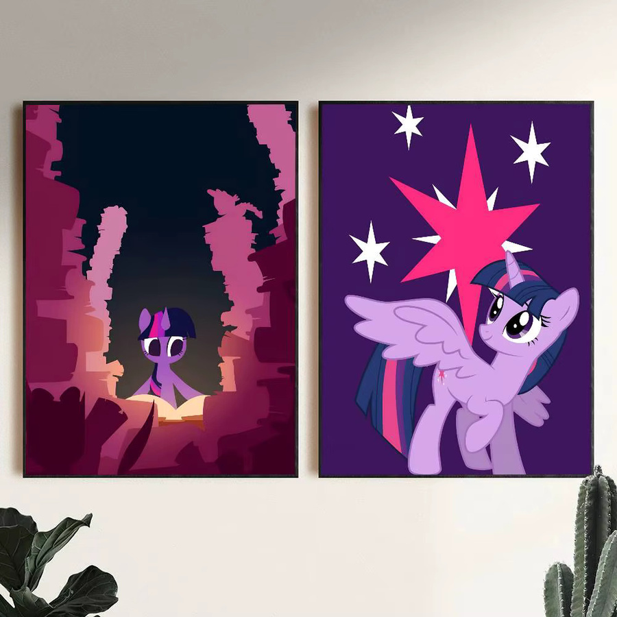 Twilight Sparkle Manga Poster Vintage Wandkunst Dekoration in Multicolour, 15 x 15 cm - Bild 2