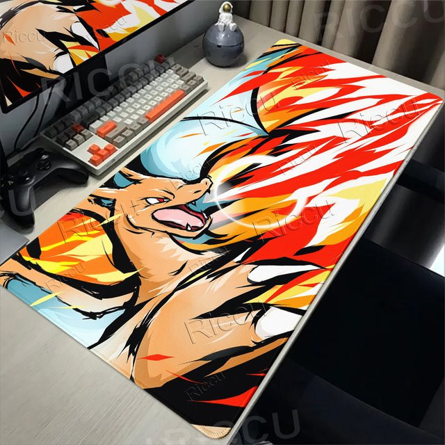 Potdemiel Mauspad mit Charizard-Muster in Multicolour als Schreibtischunterlage für Gamer und Anime-Fans - Bild 1