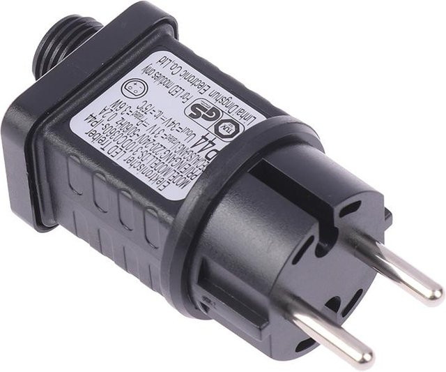 Snow Nestling Netzteil Transformator für LED Lichterkette, 3,6W, 31V, IP44 wasserdicht, Schwarz - Bild 1