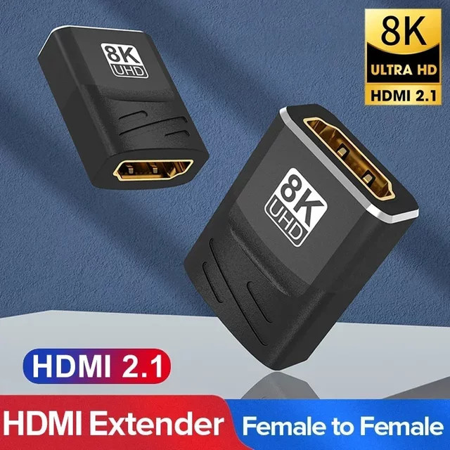 MACDOT HDMI 2.1 Extender Adapterkoppler in Schwarz für 8K 60Hz und 4K 120Hz Buchse auf Buchse - Bild 1