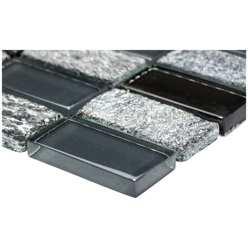 HuH Mosaik Mosaikfliese Nature Wandbelag in Steinoptik, grau und schwarz, Glas, B: 31 cm, H: 32,2 cm - Bild 2