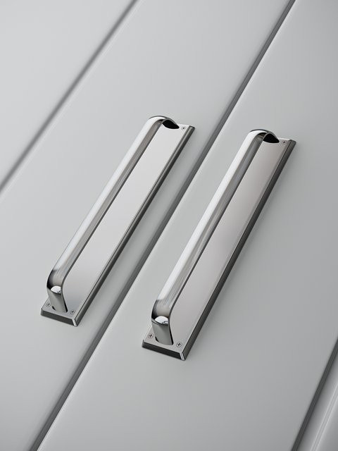 Dooroom Massiver Messing-Schrankgriff im Bauhaus-Design, Polierter Möbelgriff für Küche, Schubladen und Schuhboxen, Farbe: Messing - Bild 1