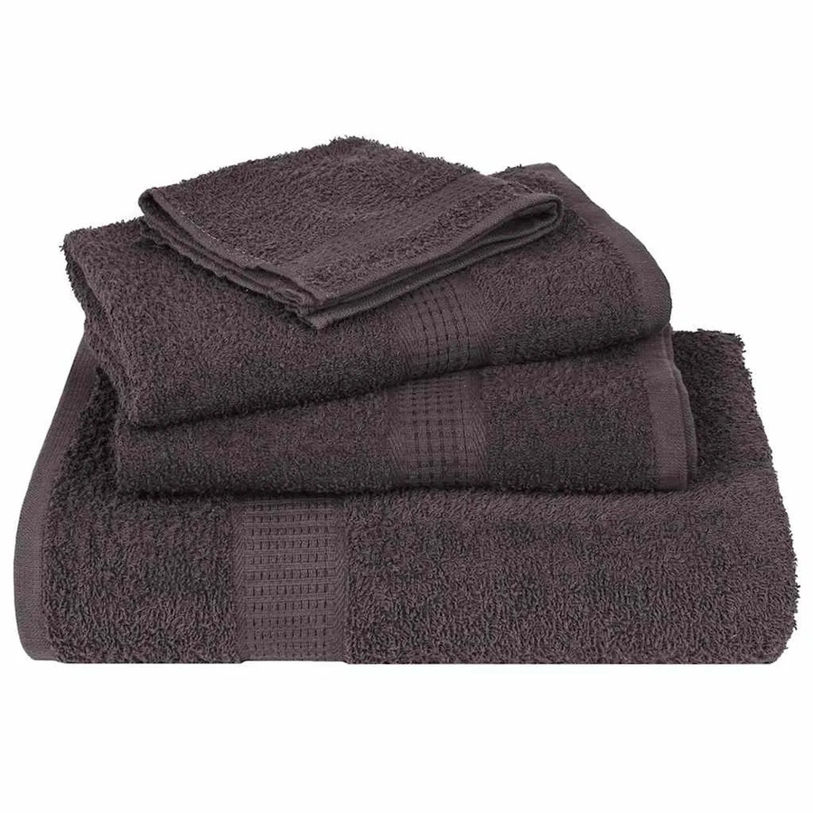 50er Set Handtücher von vidaXL in Anthrazit aus 100% Baumwolle, B/L: 50 x 100 cm, 360 g/m² - Bild 2