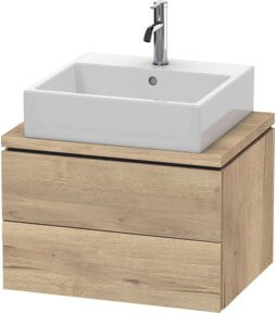 Duravit Waschtischunterschrank Compact L-Cube in Braun mit 2 Schubladen, Wandmontage, B/T/H: 62 x 47,7 x 40 cm - Bild 1