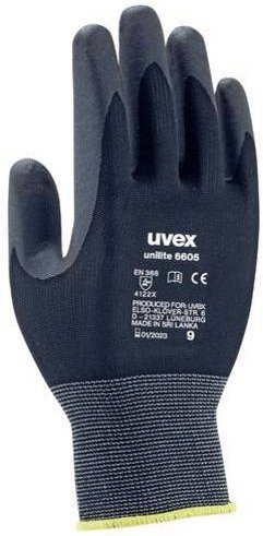 Uvex Montagehandschuhe Unilite Unipur in Schwarz mit Nitrilschaum und Polyamid nach EN 388 Größe S - Bild 1