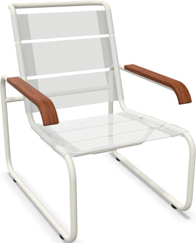 Thonet S 35 N All Seasons Sessel mit Armlehnen aus Stahlrohr und Netzgewebe in Weiß - Bild 1