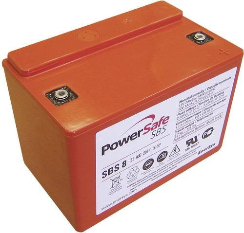 EnerSys Hawker Longlife PowerSafe SBS8 Bleiakku 12V 7Ah AGM mit M4-Schraubanschluss B/H/T: 138 x 99 x 86 mm - Bild 1