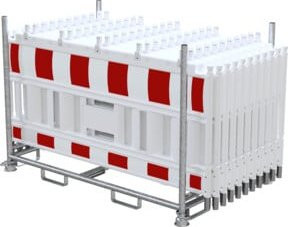 Schake Absperrschrankengitter Set Typ 32001-0 Site Fence mit Lampenadapter in Rot-Weiß - Bild 1