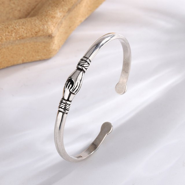 Armband 925 Silber, Handshake-Form, Damen - Bild 1