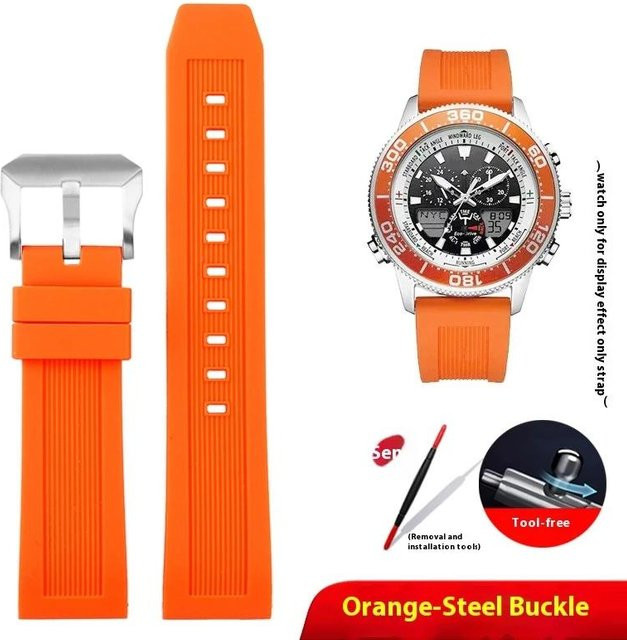 Nexuiz Uhrenarmband Silikon, 22mm, orange, Herren - Bild 1