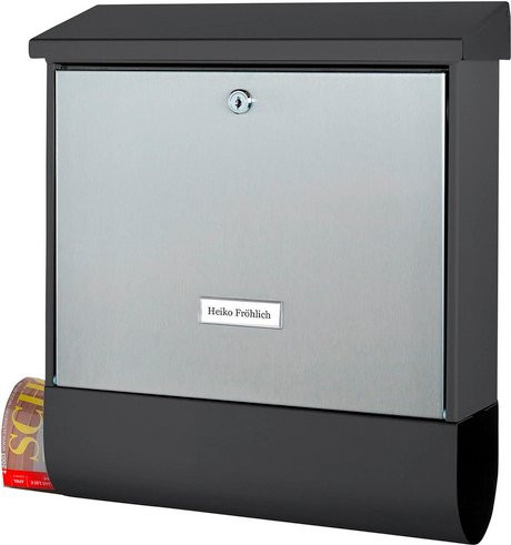 Burg Wächter Briefkasten London-Set in Schwarz und Grau aus Kunststoff und Edelstahl - Bild 1