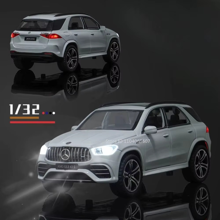MAKEDA GLE 63S Automodell, Maßstab 1:32, Metall, mit Licht und Sound, Weiß - Bild 4