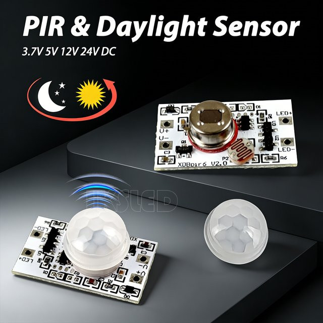 IKSLED Mini IR Pyroelektrischer Infrarot-PIR-Bewegungsmelder Automatisches Detektormodul Bewegungssensor-Schalter für Beleuchtung in Weiß - Bild 1